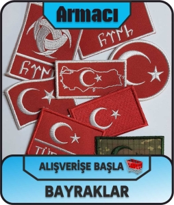Türk Bayrağı Arma Peç Yama brove
